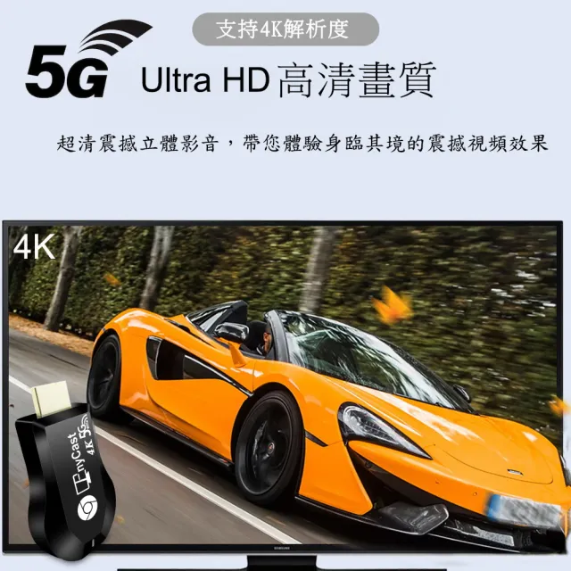 【DW 達微科技】第十代AnyCast四核心4K款超清高速雙頻5G全自動無線影音鏡像器(附4大好禮)
