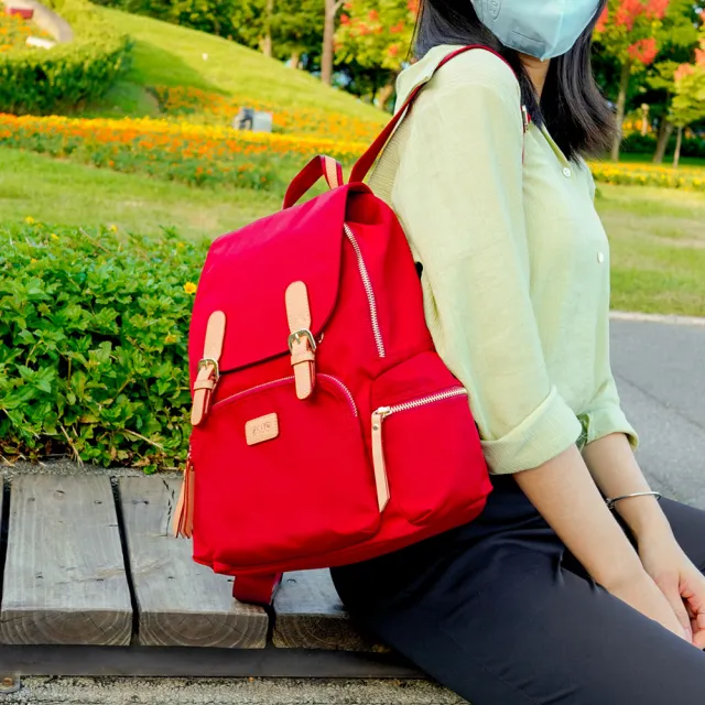 【OMC】雙11 玩美旅程大款雙扣翻蓋後背包82888(紅色)
