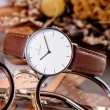 【Nordgreen】ND手錶 Native 本真 32mm Lille 深空灰殼×白面 復古棕真皮錶帶(NR32GMLEBRXX)