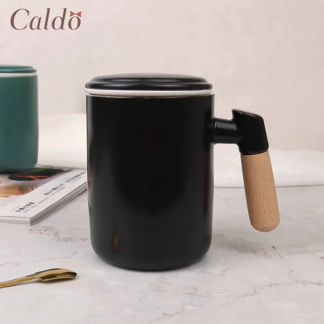 【Caldo 卡朵生活】就是愛喝茶木柄獨享泡茶杯 350ml