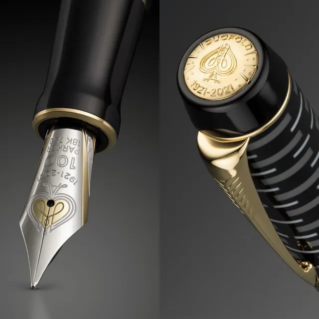 【PARKER】世紀 大多福純黑金夾100周年限量 18K 鋼筆(世紀經典)