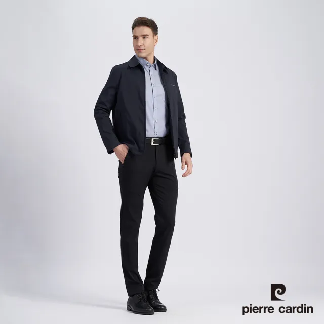 【pierre cardin 皮爾卡登】商務休閒 男款 都會休閒經典翻領薄夾克外套-深藍色(5215668-38)