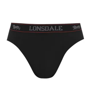 【LONSDALE 英國小獅】英式型男 低腰三角內褲2入(黑色 LT421069)