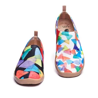 【uin】西班牙原創設計 女鞋 三角糖休閒鞋W1109553(彩繪)