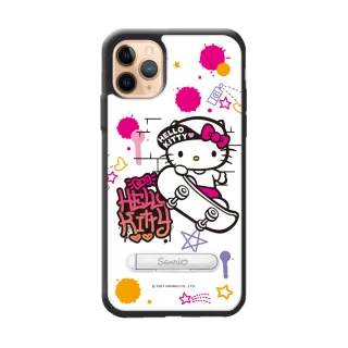 【apbs】三麗鷗 Kitty iPhone 11 Pro Max / 11 Pro / 11 減震立架手機殼(滑板凱蒂)