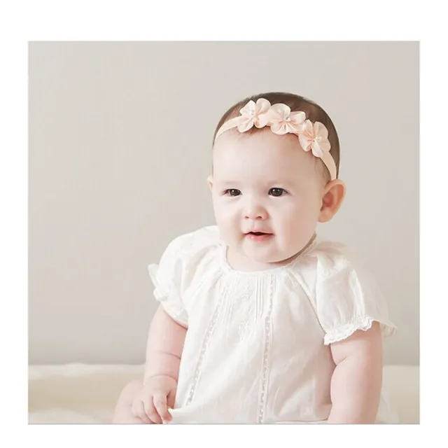 【Baby 童衣】任選 新生兒髮帶 三朵花造型頭飾 寶寶頭帶 88767(共２色)