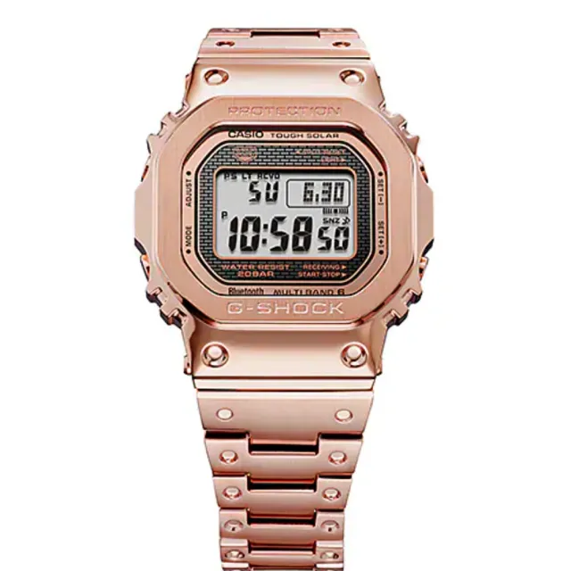【CASIO 卡西歐】G-SHOCK 全金屬 太陽能 電波藍牙多功能腕錶 送禮推薦 禮物(GMW-B5000GD-4)