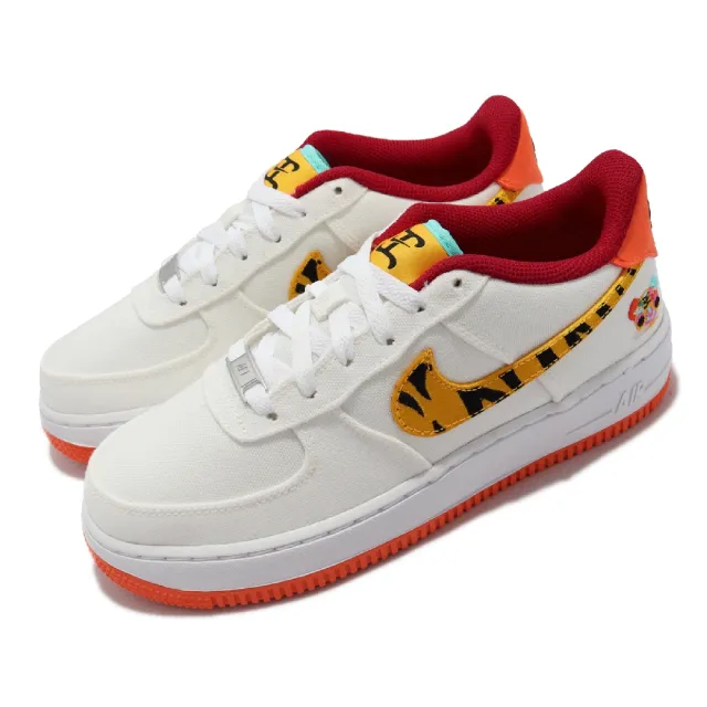 NIKE 耐吉】休閒鞋Air Force 1 LV8 GS 女鞋經典款帆布虎紋中國新年大童