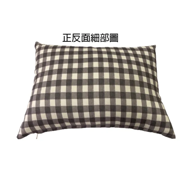 【J&N】精緻印花格紋腰枕-30*45cm咖啡(2 入)