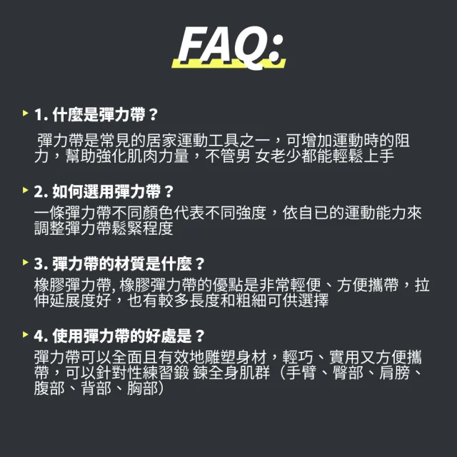 【NutroOne】簡單居家短身阻力帶(5條阻力帶/附收納袋)