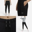 【NIKE 耐吉】長褲 Essential Running Pants 女款 內裡起絨 針織 中腰修身 抽繩 黑 銀(DD6473-010)