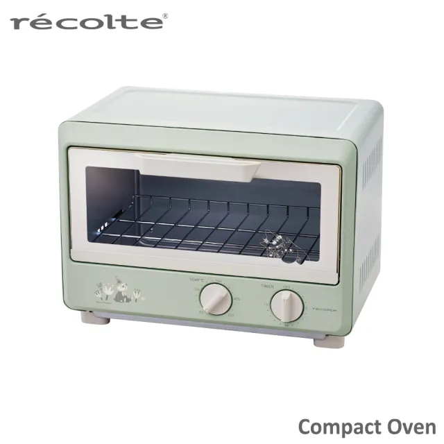 【recolte 麗克特】Compact 電烤箱 MOOMIN限定版(淺灰綠 ROT-1)