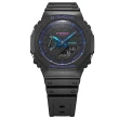 【CASIO 卡西歐】G-SHOCK 八角防護構造雙顯手錶-VIRTUAL BLUE 系列 畢業 禮物(GA-2100VB-1A/速)