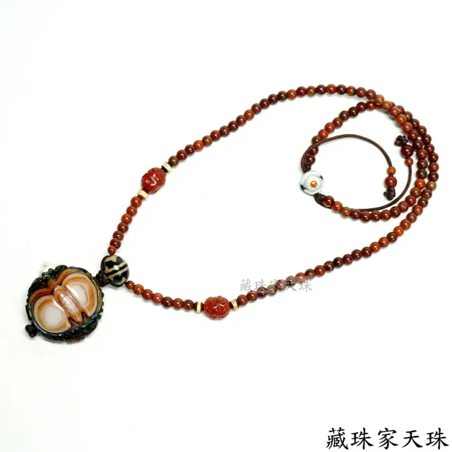 【藏珠家】精品33mm雪花金剛杵後+六字大明咒天眼天珠項鍊