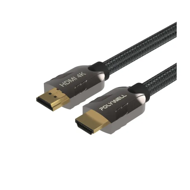 【POLYWELL】HDMI 2.0 4K60Hz 鋅合金編織線 2M(適合最廣泛4K音響級設備和電競玩家)