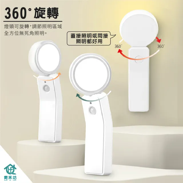 【青禾坊】人體感應小夜燈-2入(感應燈/小夜燈/360度可旋轉/可充電)