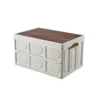 【Mega】戶外家用日式折疊收納箱 露營桌(木蓋收納盒 整理箱 玩具衣物收納)