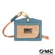【OMC•植鞣革】職人通用橫式牛皮證件套94046(灰藍)