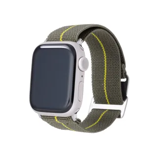 【Gramas】Apple Watch 42/44/45/49mm 法國海軍帆布錶帶(森林綠)