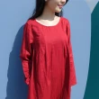 【YVONNE 以旺傢飾】網路限定｜三層棉長袖洋裝(紅)