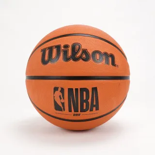 【WILSON】Wilson NBA Logo DRV 籃球 五號 橡膠 室外 兒童 耐磨 控球佳 橘黑(WTB9300XB05)