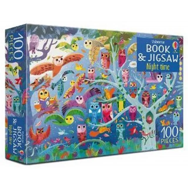 Usborne Book and Jigsaw: Night Time （100片拼圖+24頁小書）
