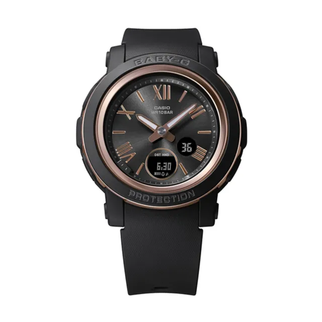 【CASIO 卡西歐】BABY-G 羅馬字雙顯手錶(黑BGA-290-1A)