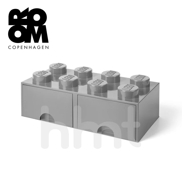 LEGO 樂高 Room Copenhagen LEGO☆ Storage Brick 8樂高積木經典方塊八抽屜盒-灰色(樂高收納盒)