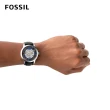 【FOSSIL 官方旗艦館】Townsman 鏤空羅馬數字機械錶 黑色真皮錶帶 手錶 44MM ME3200