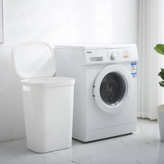 【AOTTO】日式簡約大容量加蓋洗衣髒衣籃-60L(髒衣籃 洗衣籃)