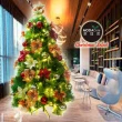 【摩達客】台灣製7尺 210cm 特級綠松針葉聖誕樹(高級聖誕花蝴蝶結系配件+100燈LED燈暖白光2串-附控制器)