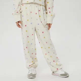 【GAP】兒童裝 Logo印花束口鬆緊褲 碳素軟磨法式圈織系列-白色(838326)
