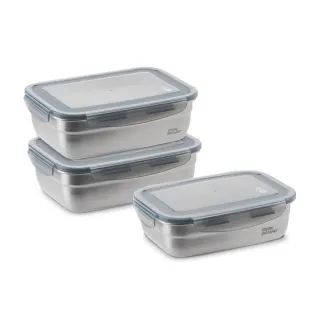 【CookPower 鍋寶】可微波316不鏽鋼保鮮盒巧用3件組(EO-BVS6145GR6801GRZ)