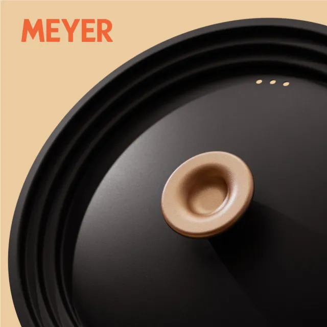 【MEYER 美亞】Accent微金亞光黑-不鏽鋼萬用鍋蓋-大(24/26/28cm 鍋型適用)