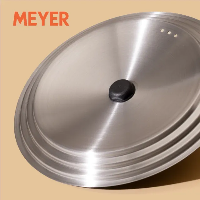 【MEYER 美亞】Accent微金亞光黑-不鏽鋼萬用鍋蓋-小(16/18/20cm 鍋型適用)