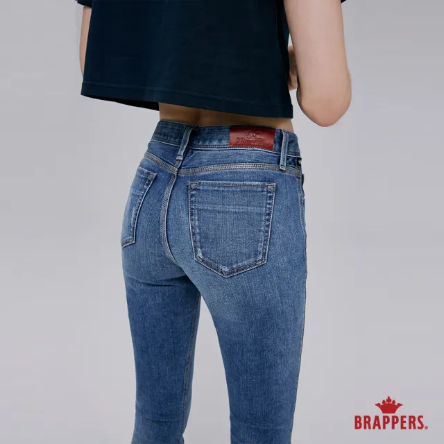 【BRAPPERS】女款 新美腳 ROYAL系列-中腰彈性窄管褲(淺藍)