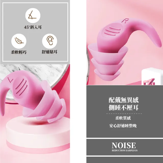 【睡眠耳塞用品】防掉落矽膠睡眠耳塞(降噪耳塞 隔音 打呼 靜音 無聲 止鼾 讀書 游泳 防水 飛行 防噪 睡覺)
