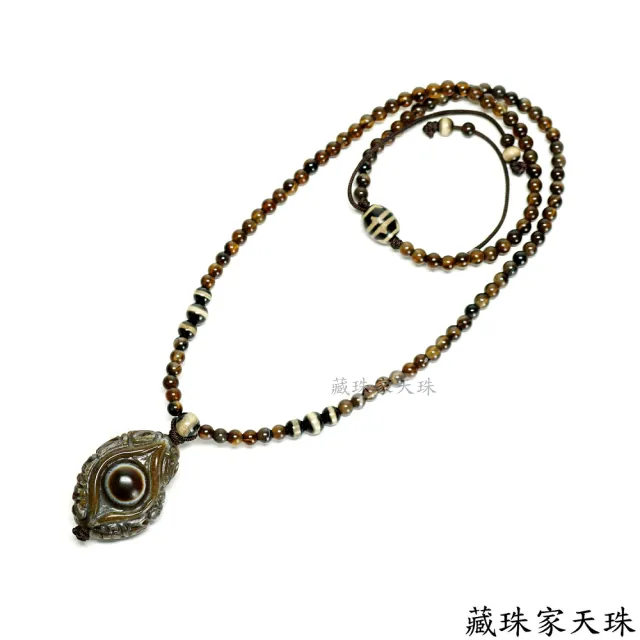 【藏珠家】精品 39x28mm財咒天眼+不動明王法像天眼天珠項鍊