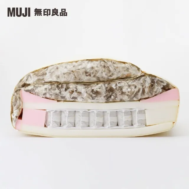 【MUJI 無印良品】沙發本體/3人座/羽毛獨立筒/棉麻網織/米色(大型家具配送)