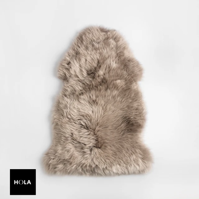 【HOLA】經典單張羊毛皮55x85 灰棕色