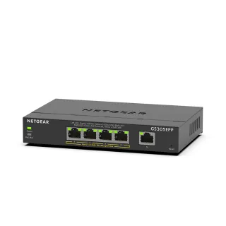 【NETGEAR】5埠 Gigabit 120W PoE供電 簡易網管 金屬殼 網路交換器(GS305EPP)