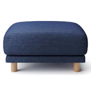 【MUJI 無印良品】沙發凳/聚氨酯獨立筒/棉丹寧/藍色(大型家具配送)