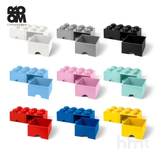 【LEGO 樂高】LEGO☆ Storage Brick 8樂高積木經典方塊八抽屜盒-粉紅色(樂高收納盒)