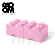 【LEGO 樂高】LEGO☆ Storage Brick 8樂高積木經典方塊八抽屜盒-粉紅色(樂高收納盒)