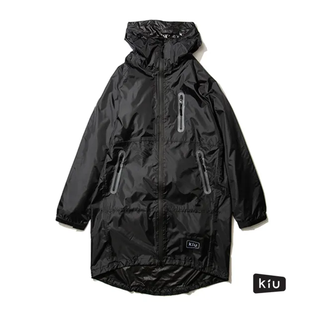 【KIU】空氣感雨衣 時尚防水風衣 男女適用(116900 黑色)
