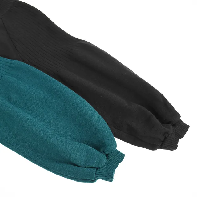【OUWEY 歐薇】層次雪紡魚尾造型長版針織洋裝3221465811(黑/深綠)