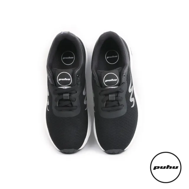 【PUHU 彪琥】透氣網布輕量運動鞋-男款黑(100%MIT 透氣 支撐 耐磨)