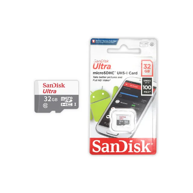 【SanDisk 晟碟】32GB Ultra microSDHC C10記憶卡100MB/s2(2入組)