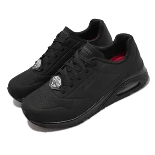 【SKECHERS】休閒鞋 Uno SR Wide 寬楦 女鞋 防滑 運動 氣墊 耐油 合成皮革鞋面 黑(108021-WBLK)