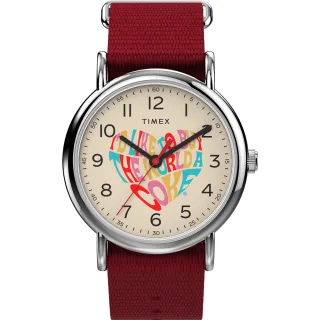 【TIMEX】天美時 x Coca-Cola 限量聯名系列可口可樂愛心款手錶(米x紅 TXTW2V29900)